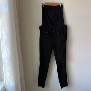 Blanqi Maternity Denim Skinny Jeans in Black Stretch Over the Belly Band Size 6
